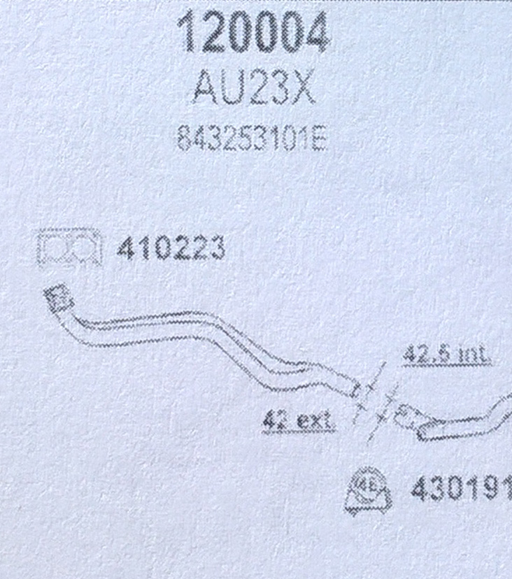 TOBA ESAPAMENT Saxofon AUDI 80, 1,3, 1,6, 81-86