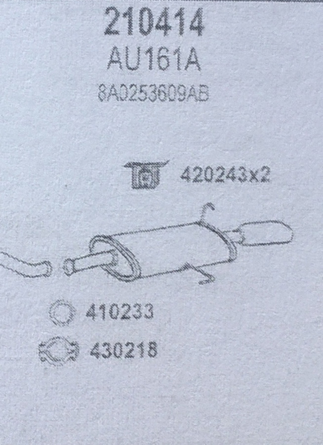 TOBA ESAPAMENT FINALA  AUDI 80 2.3i kat 1991-1994
