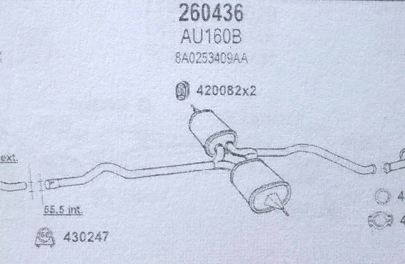 TOBA ESAPAMENT INTERMEDIARA AUDI 80 2.3i kat 1991-1994
