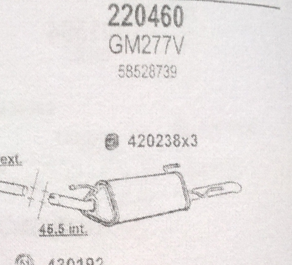 TOBA ESAPAMENT FINALA  OPEL VECTRA  B 1.6 1995-1999