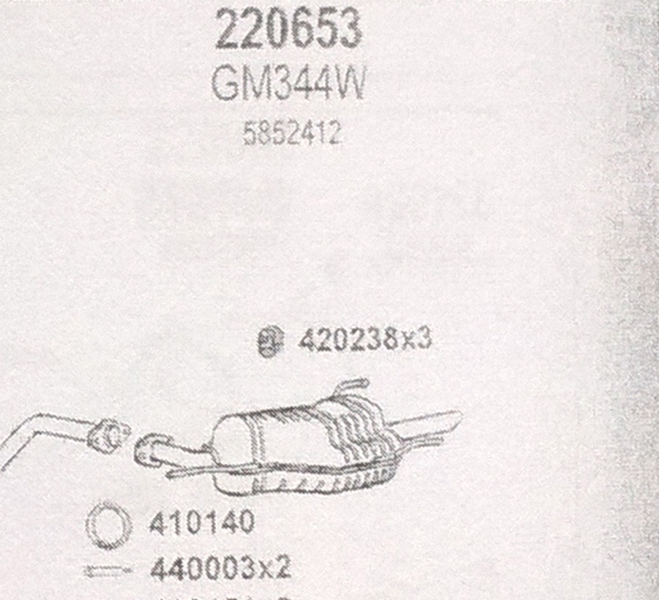 TOBA ESAPAMENT FINALA OPEL ZAFIRA ,1.6,1999-2003