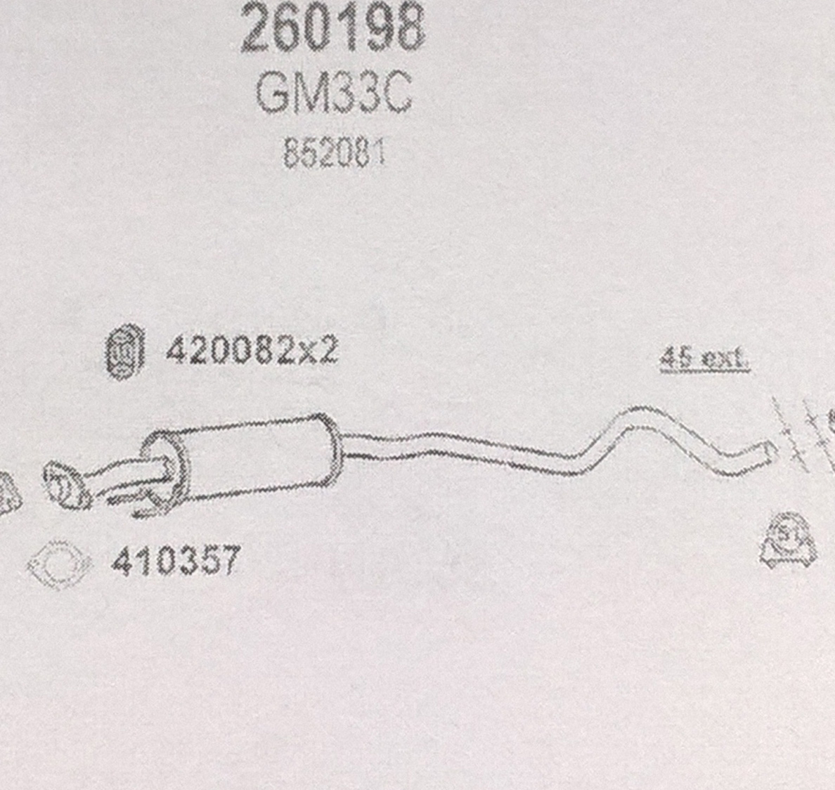 TOBA ESAPAMENT Intermediara Opel Astra,1,4;1,7D;92-98