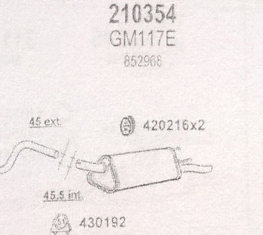TOBA ESAPAMENT Finala OPEL CORSA B, 1,2, 1,4, Kat, 93-
