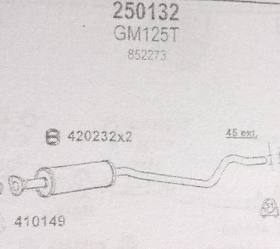TOBA ESAPAMENT Intermediara OPEL KADETT E, 1,3i, Kat, 84-91