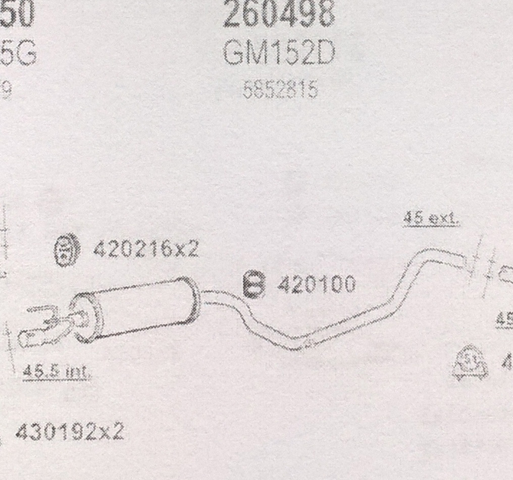 TOBA ESAPAMENT Intermediara OPEL COMBO, 1,7 D, 93-