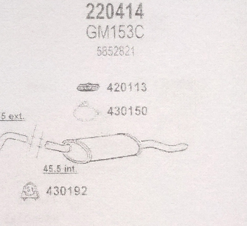 TOBA ESAPAMENT Finala OPEL COMBO, 1,7 D, 93-
