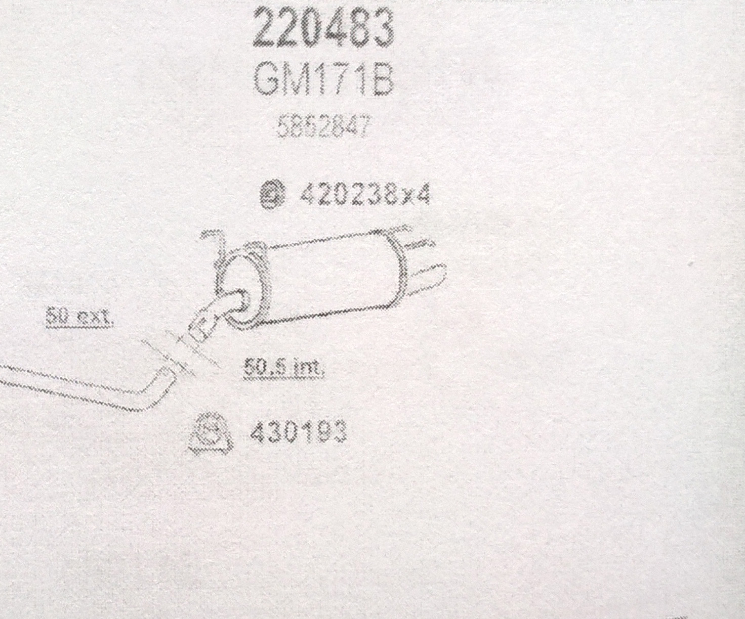 TOBA ESAPAMENT Finala OPEL OMEGA B, 2,0i, Kat, 94-