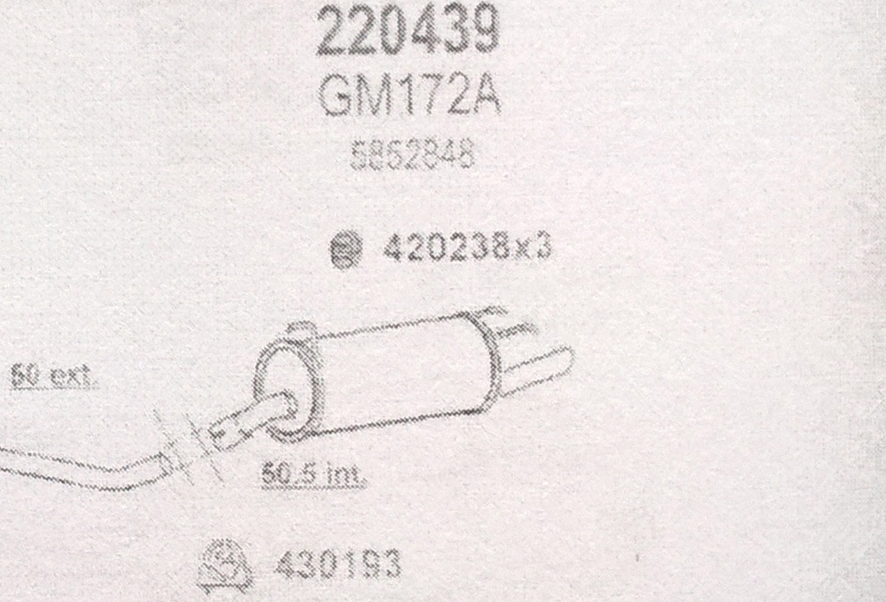 TOBA ESAPAMENT Finala OPEL OMEGA B, 2,0i, Kat, 94-
