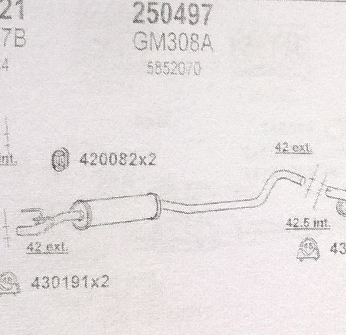 TOBA ESAPAMENT CORSA 1.0 i KAT 12V MIDDLE SIL. 1997