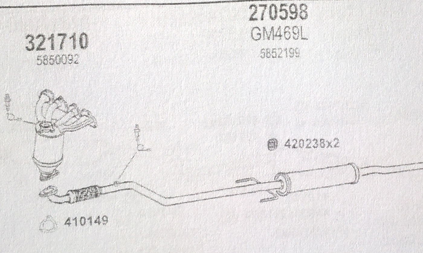 TOBA ESAPAMENT Toba intermediara Opel vectra 1.6i, 1995