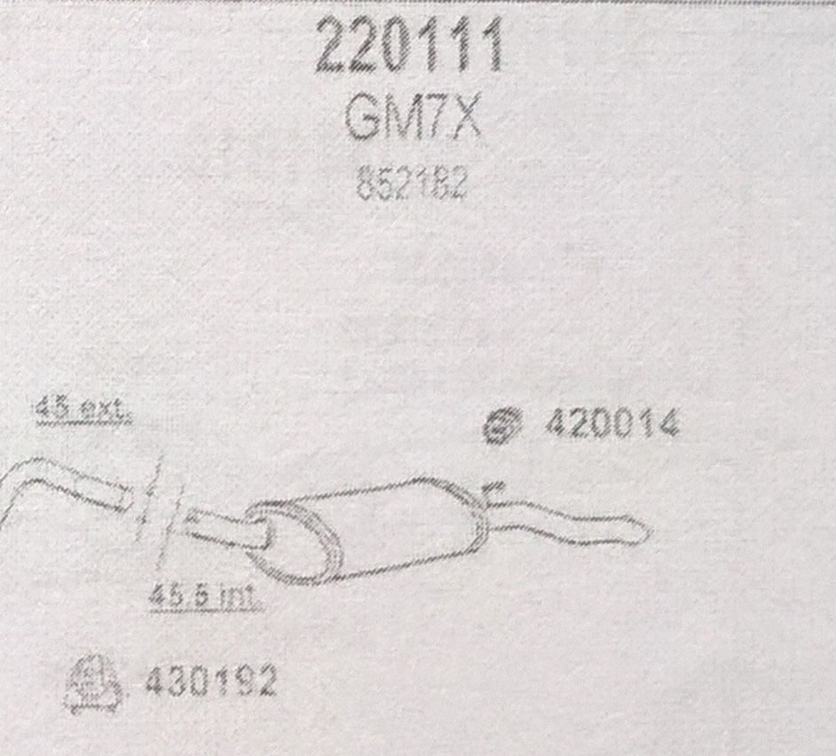 TOBA ESAPAMENT Finala OPEL CORSA A, 1,2S, 83-90
