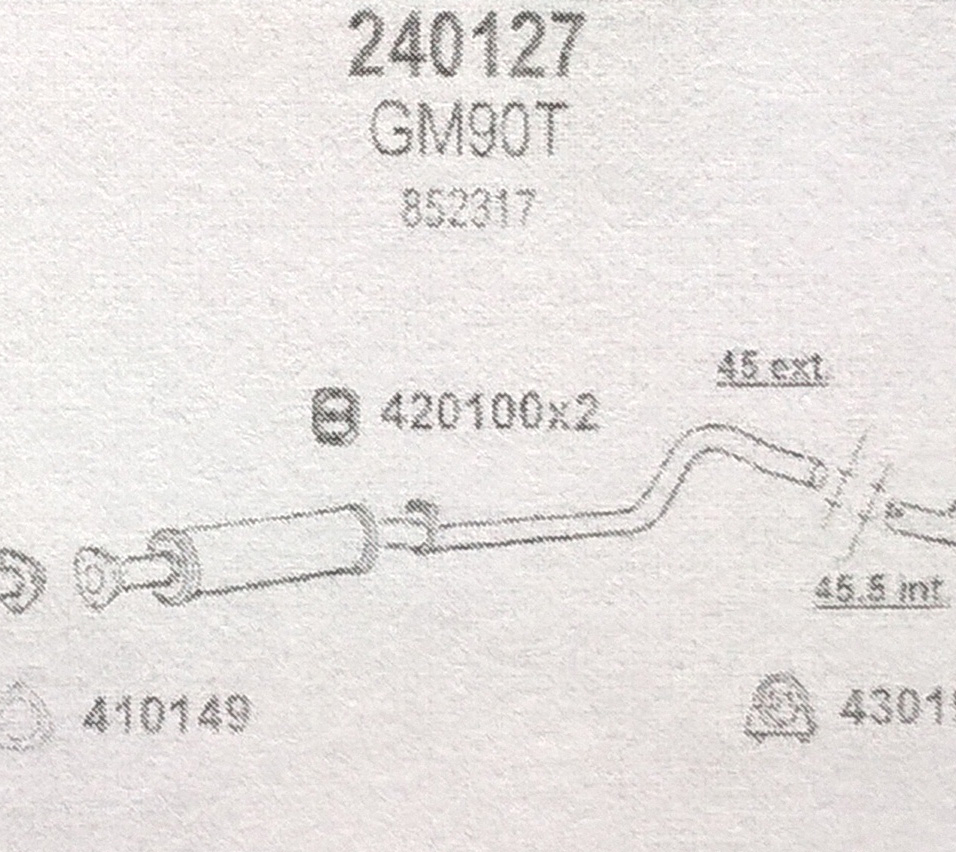 TOBA ESAPAMENT Intermediara OPEL CORSA A, 1,2i, Kat, 90-93