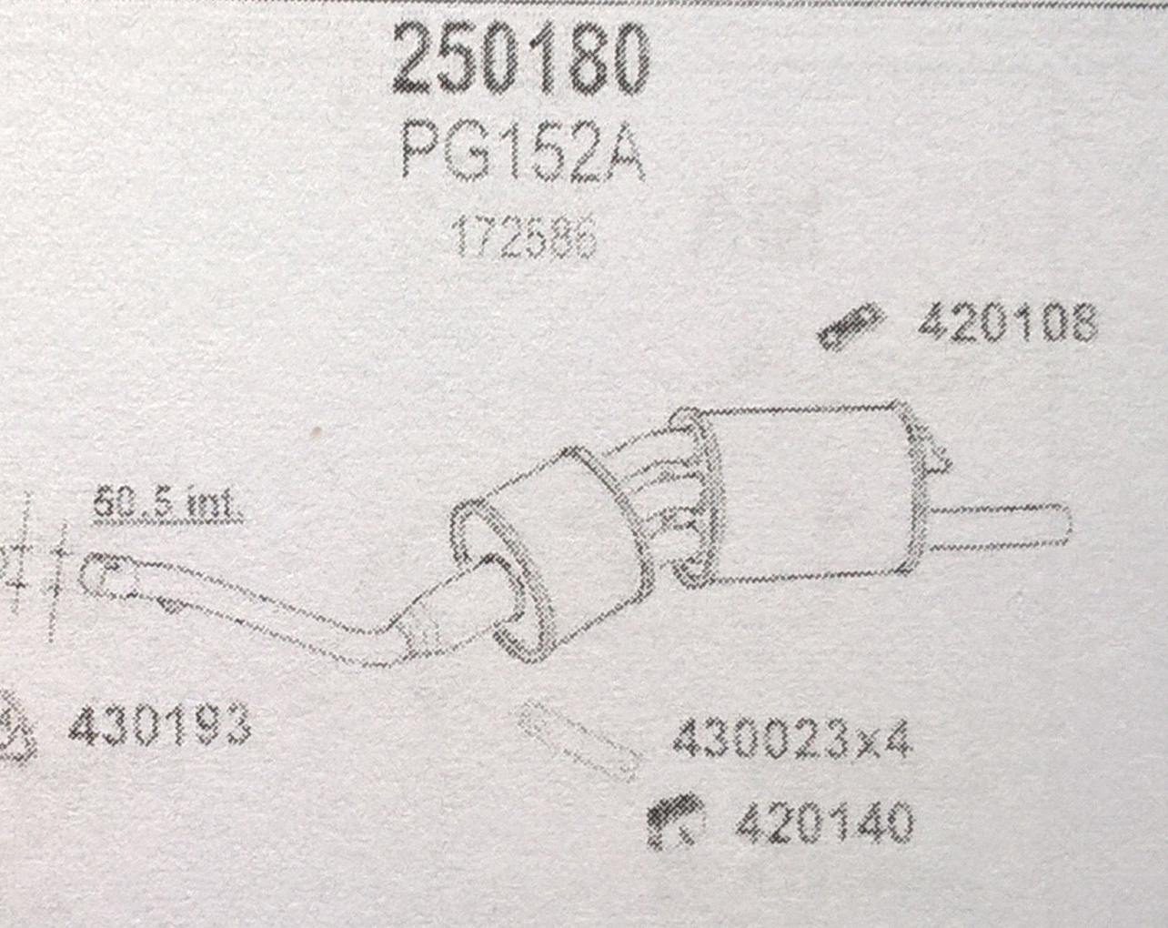 TOBA ESAPAMENT Finala PEUGEOT 505, 1,8, 80-85
