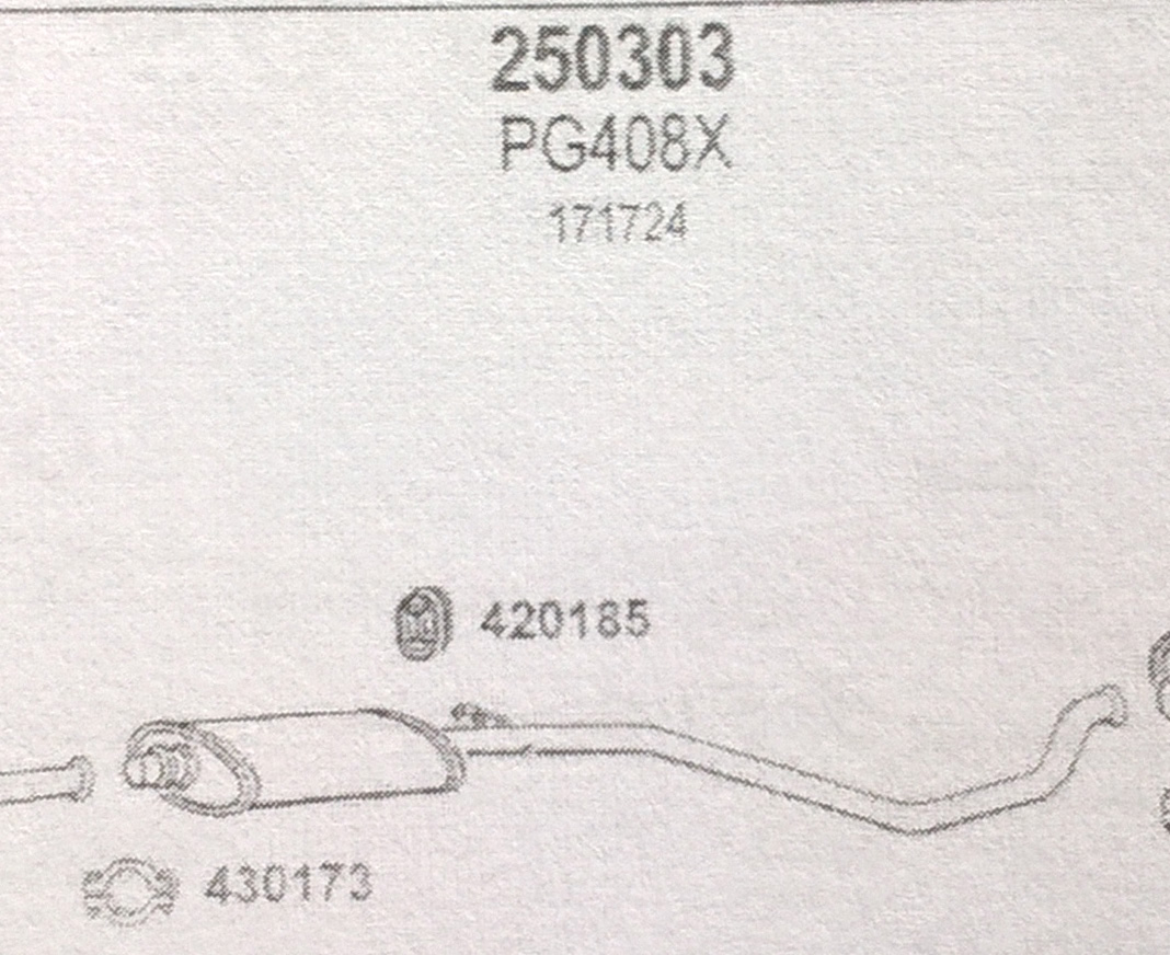 TOBA ESAPAMENT Intermediara PEUGEOT 306, 1,1i, Kat, 93-97