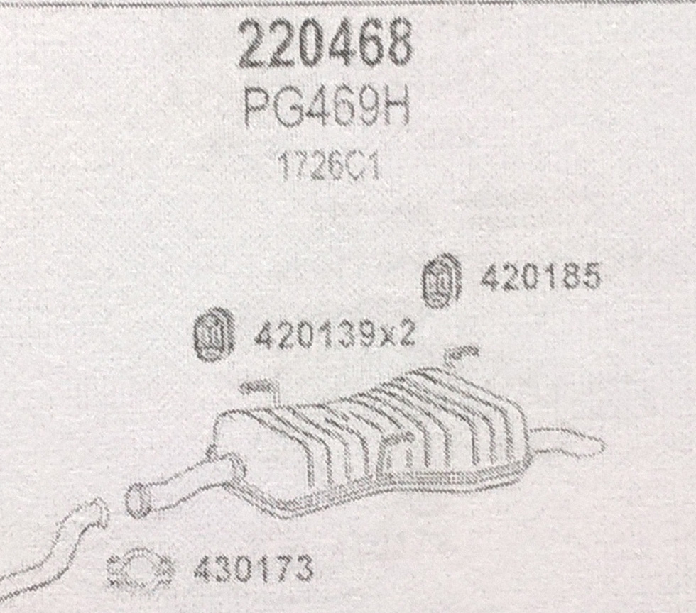 TOBA ESAPAMENT Finala PEUGEOT 306,2.0,1994-