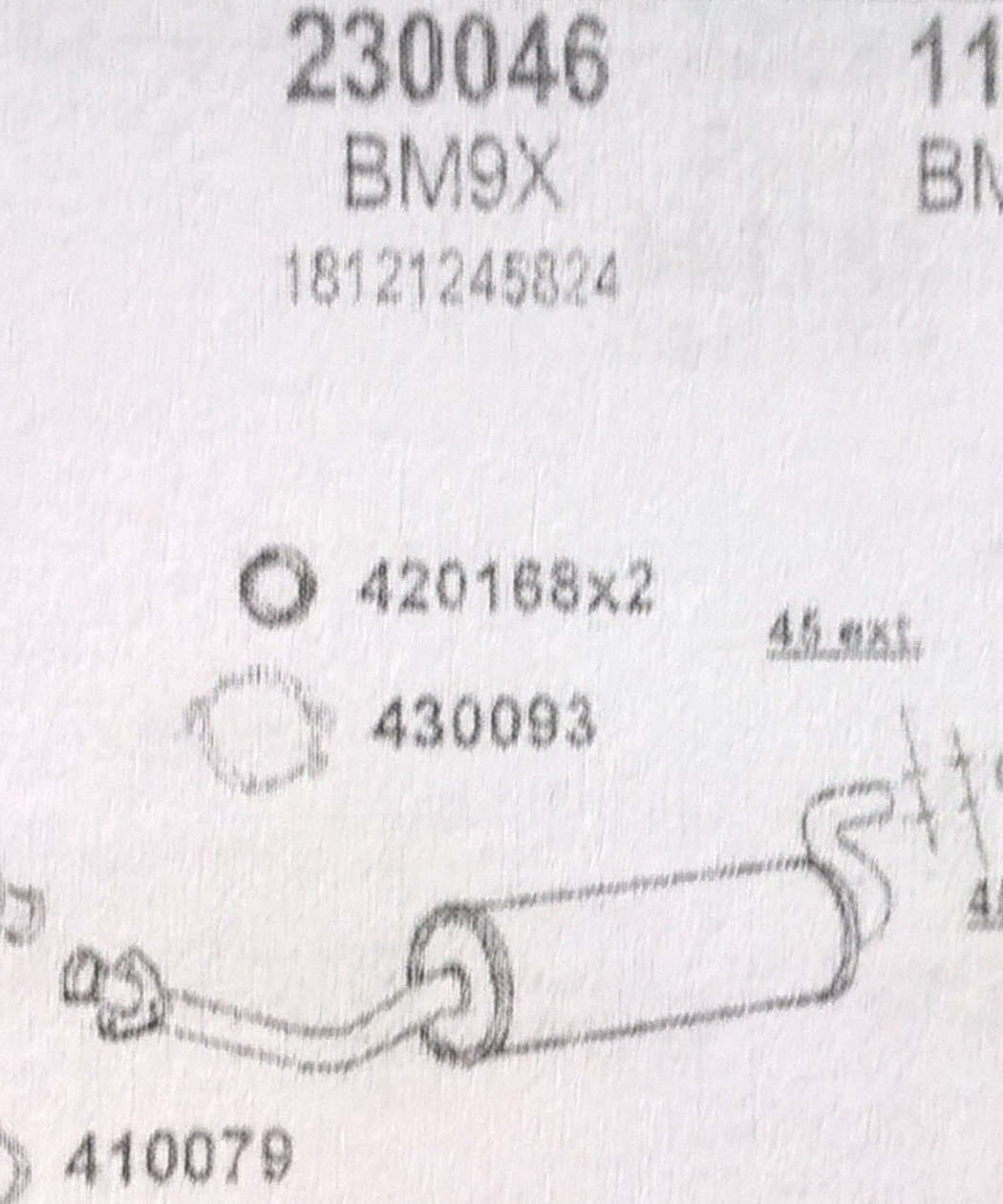 TOBA ESAPAMENT Finala BMW 318, E21, 1,8, 75-78