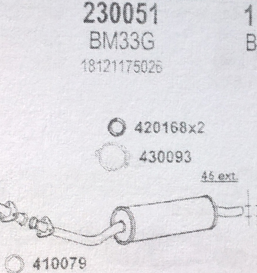 TOBA ESAPAMENT Finala BMW 318-320i, E21, 1,8, 2,0, 80-82