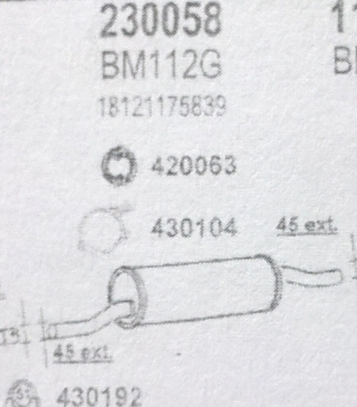 TOBA ESAPAMENT Finala BMW 518, E28, 1,8, 81-84