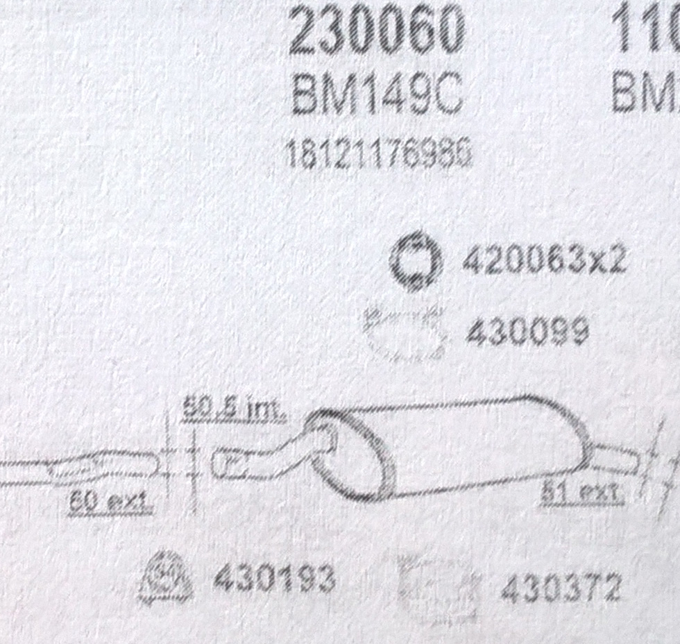 TOBA ESAPAMENT Finala BMW 320i, E30, 2,0, 82-87