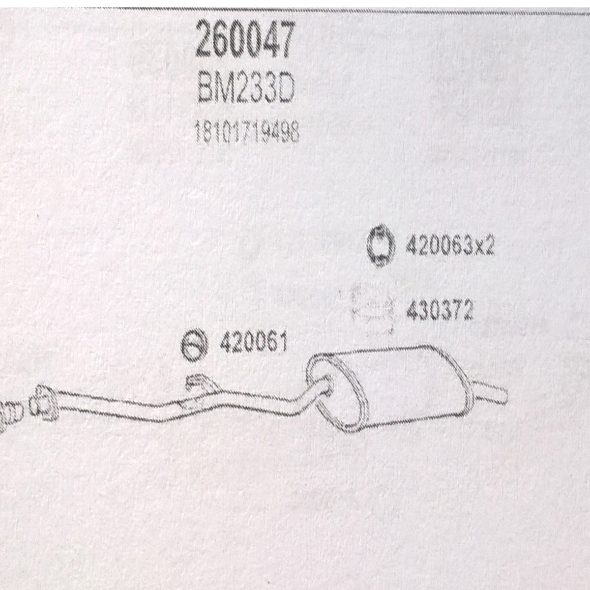 TOBA ESAPAMENT Finala BMW 316i, E30, 1,6, 91-94
