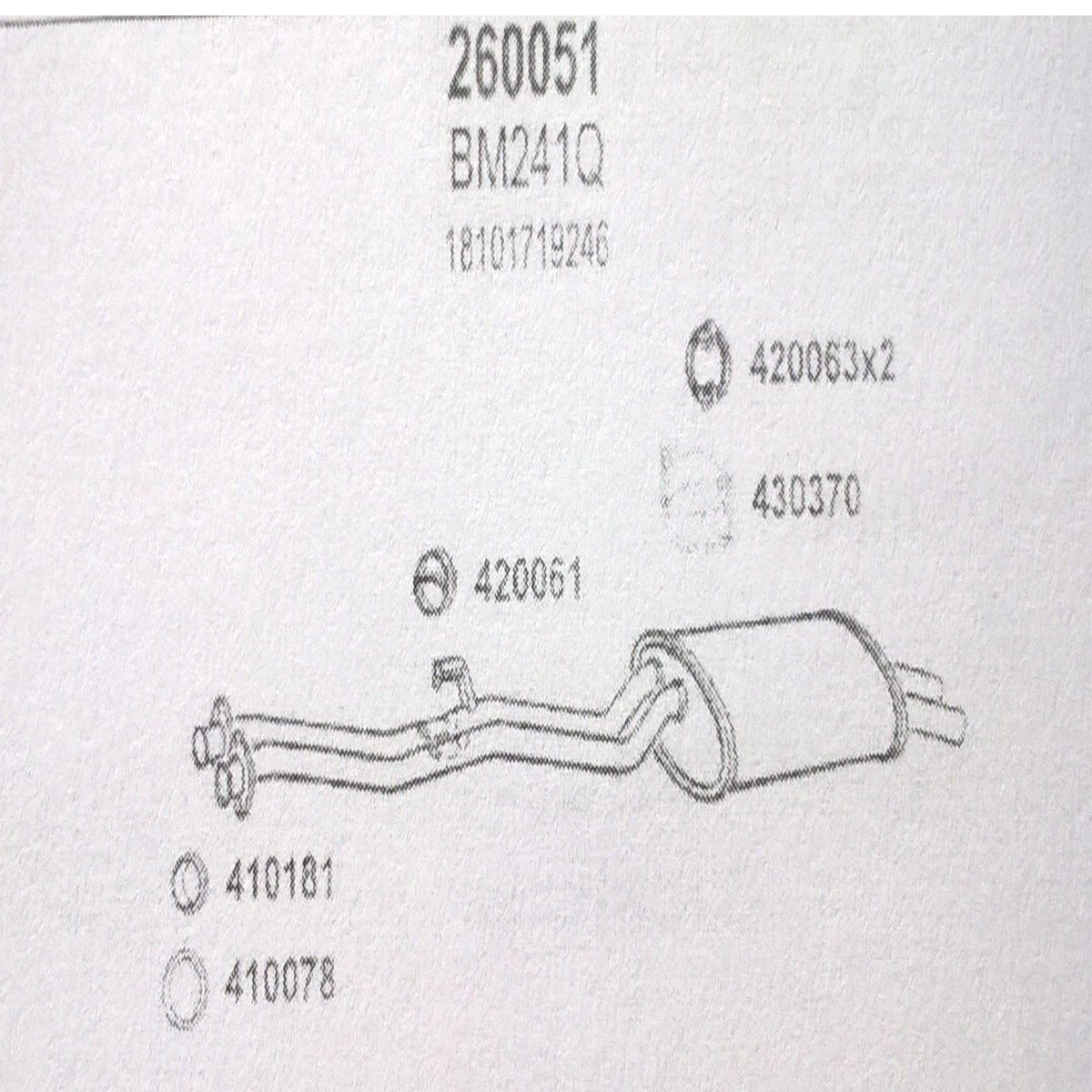 TOBA ESAPAMENT Finala BMW 320i, Kat, E30, 2,0, 87-93