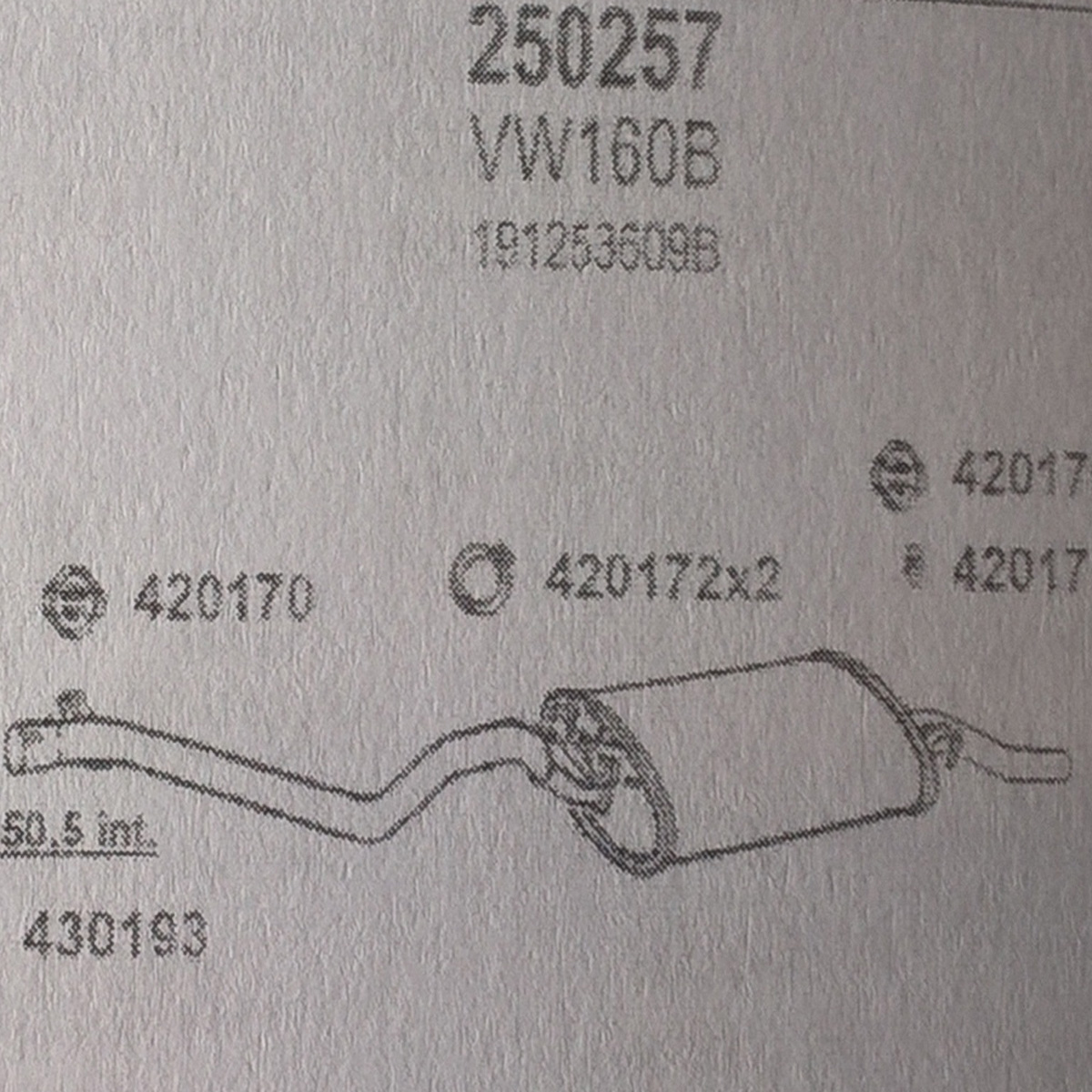 TOBA ESAPAMENT Finala VOLKSWAGEN GOLF II, 1,6 TD, Kat, 89-91