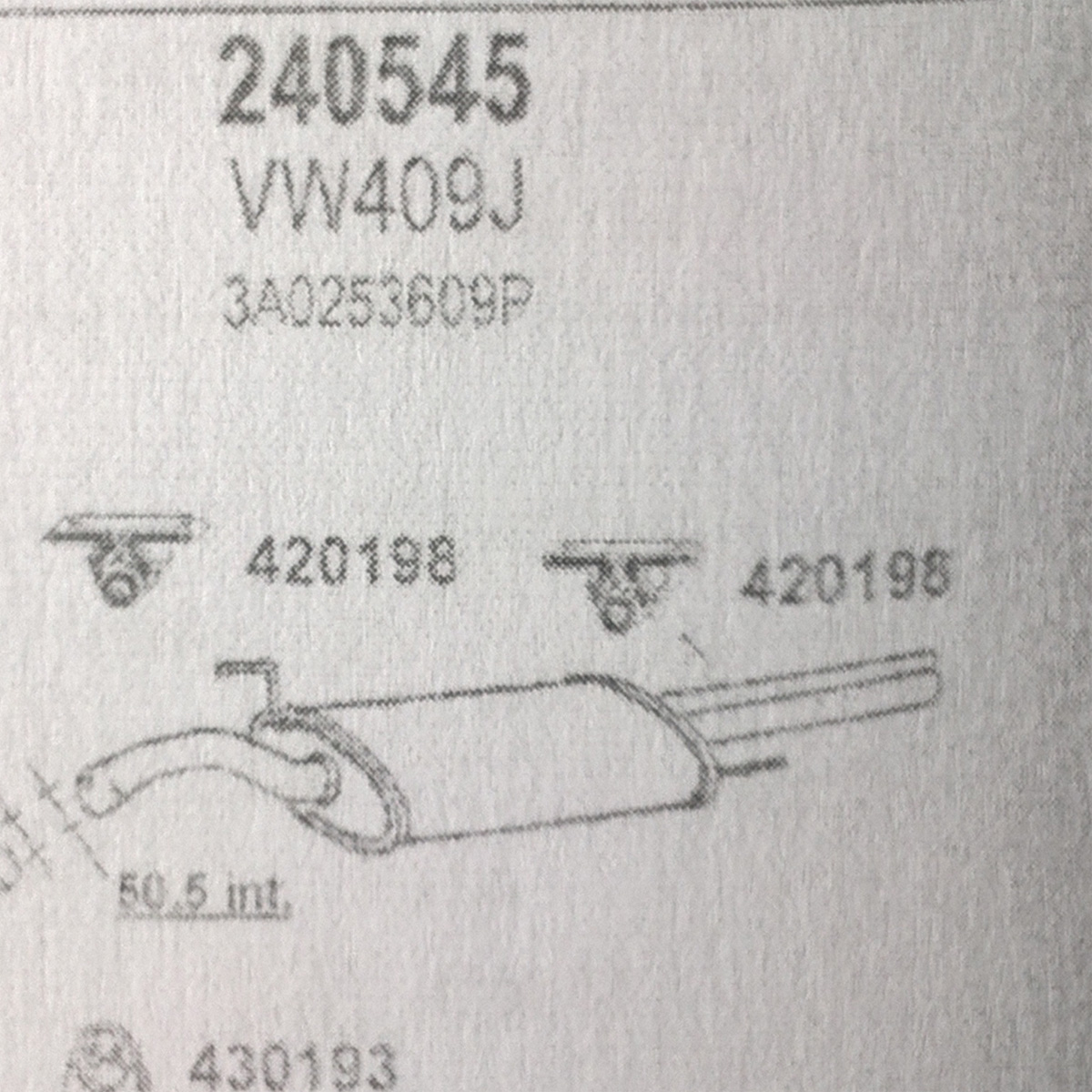 TOBA ESAPAMENT FINALA VW PASSAT 1.9TDi KAT 1993-96