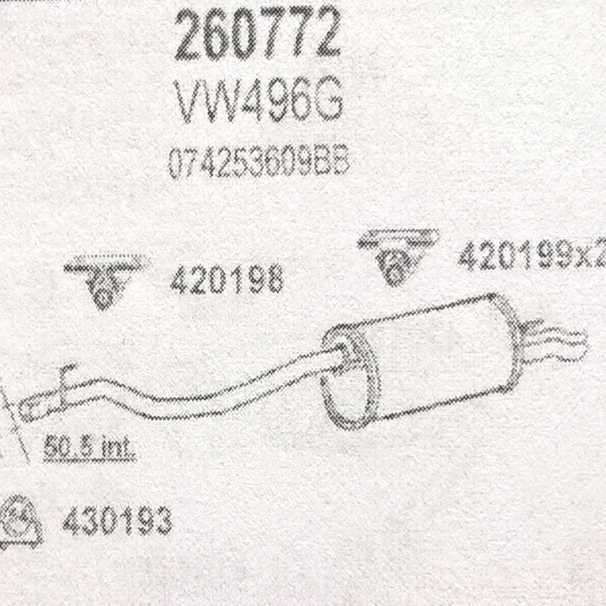 TOBA ESAPAMENT Finala VW TRANSPORTER, T4, 2,4 TDI, Kat, 95-98