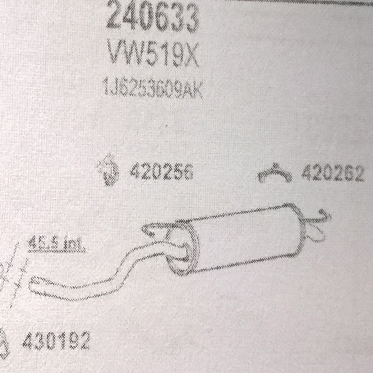 TOBA ESAPAMENT Finala VOLKSWAGEN GOLF IV, 1,4i, Kat, 97-