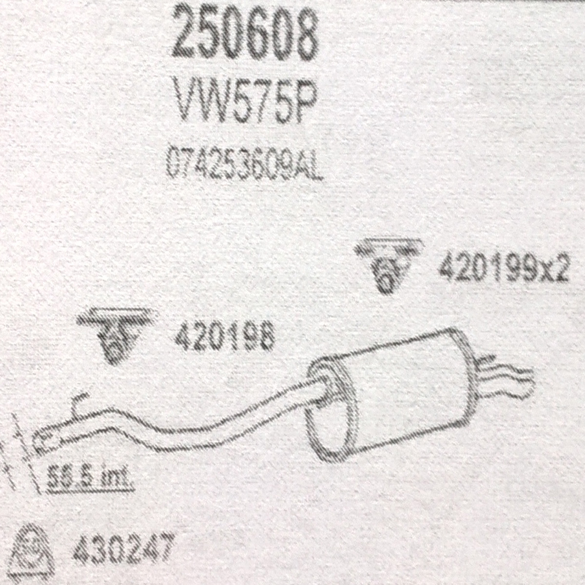 TOBA ESAPAMENT Finala VW TRANSPORTER, T4, 2,5, TDI, Kat, 95-98