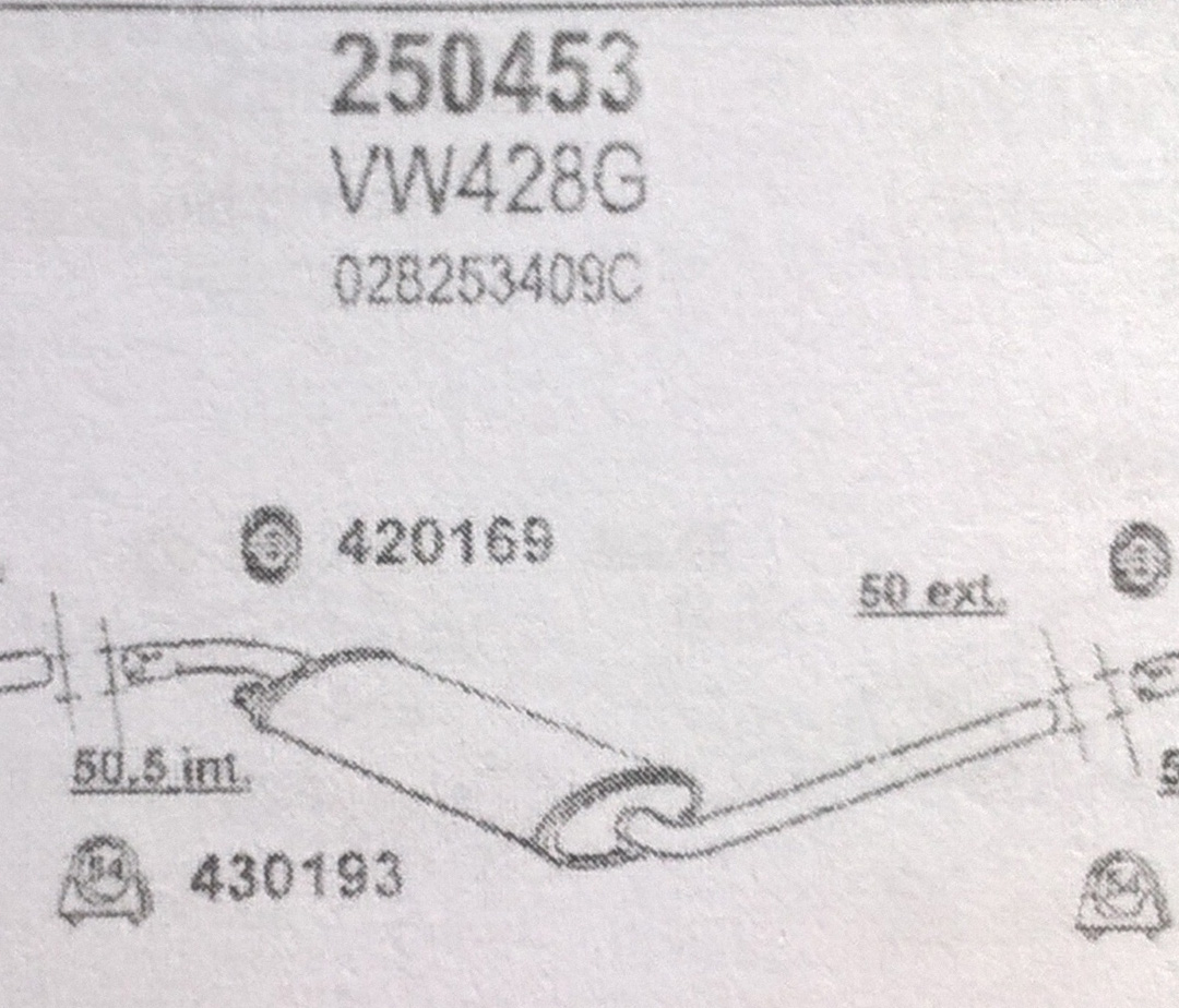 TOBA ESAPAMENT Intermediara VOLKSWAGEN TRANSPORTER T4, 1,9 D, LWB, 90-94