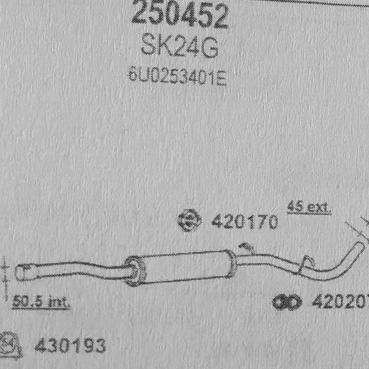 TOBA ESAPAMENT Intermediara SKODA FELICIA, 1,9 D, Kat, 97-