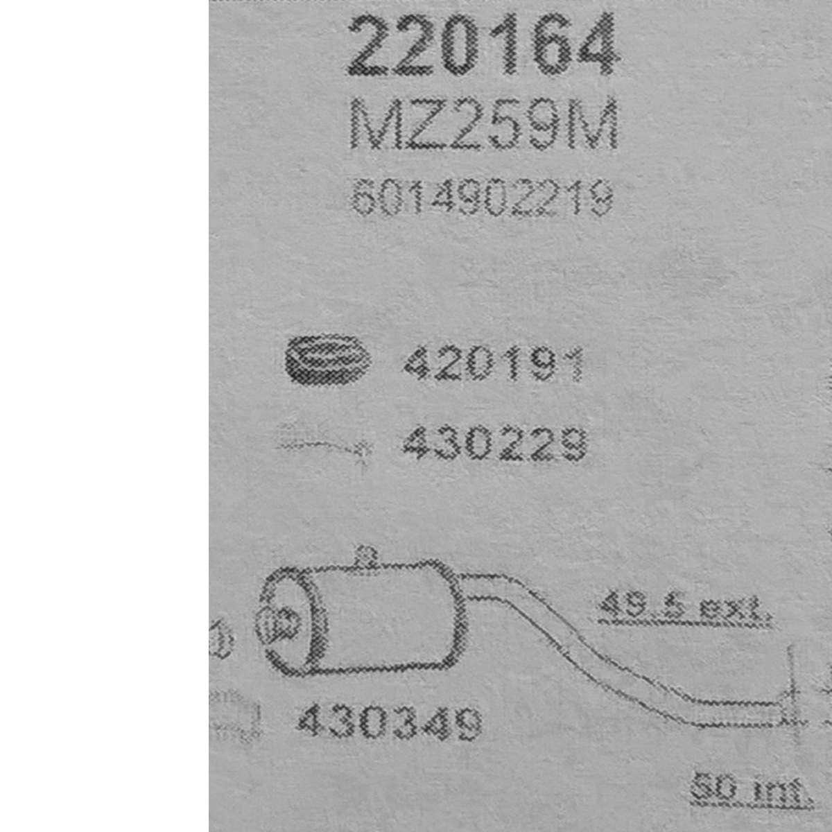 TOBA ESAPAMENT Intermediara MERCEDES 207 D, 307 D, SWB, 85-89
