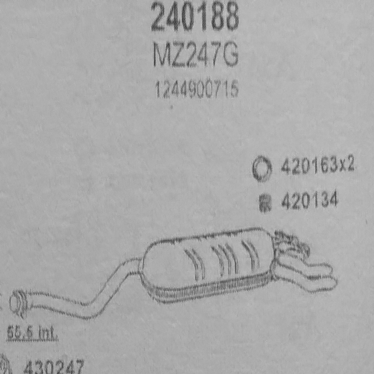 TOBA ESAPAMENT Finala MERCEDES 300 D, 85-93