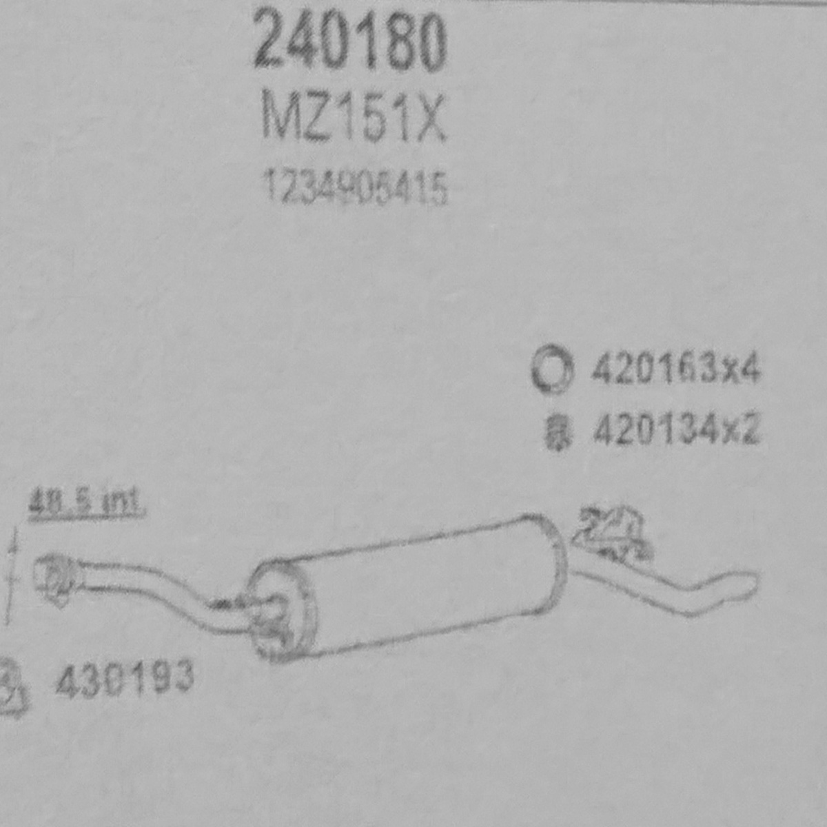 TOBA ESAPAMENT Finala MERCEDES 200 T, 80-84