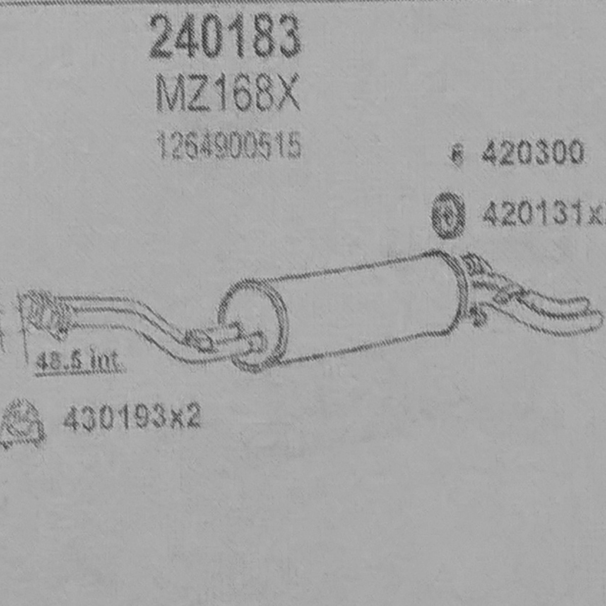 TOBA ESAPAMENT Finala MERCEDES 380 SEL, 81-85