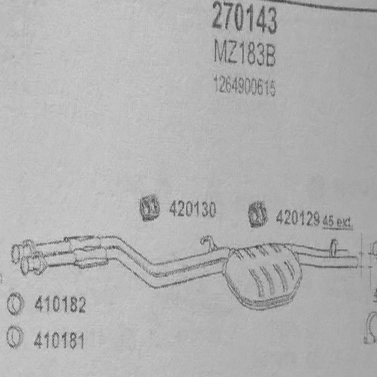 TOBA ESAPAMENT Intermediara MERCEDES 280 S, 280 SE, 80-85