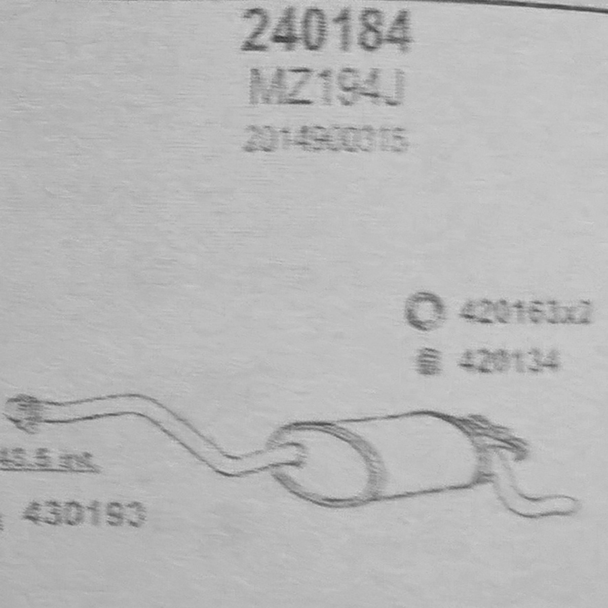 TOBA ESAPAMENT Finala MERCEDES 190 E, 2,0, 82-84