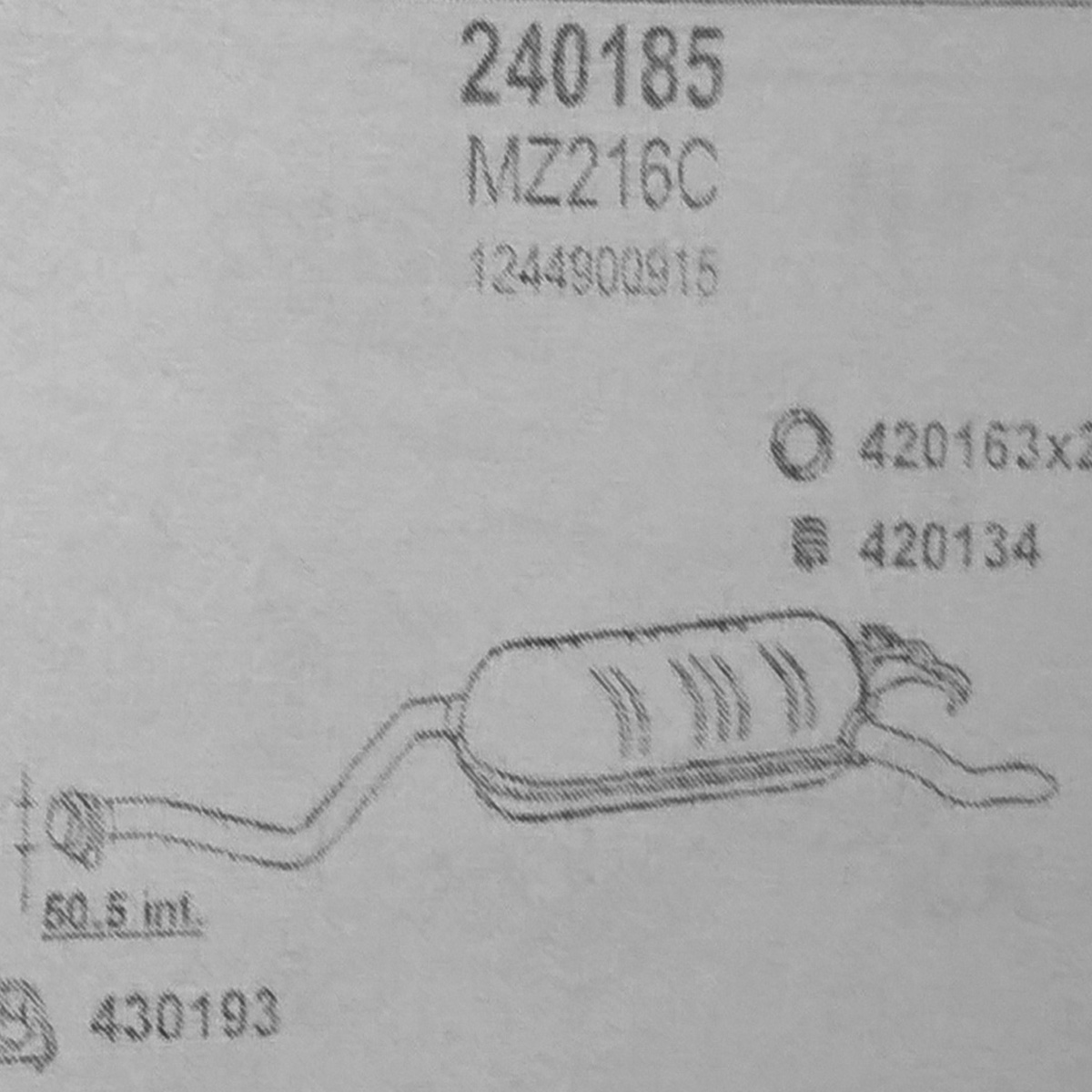 TOBA ESAPAMENT Finala MERCEDES E200, 2,0 D, 93-95