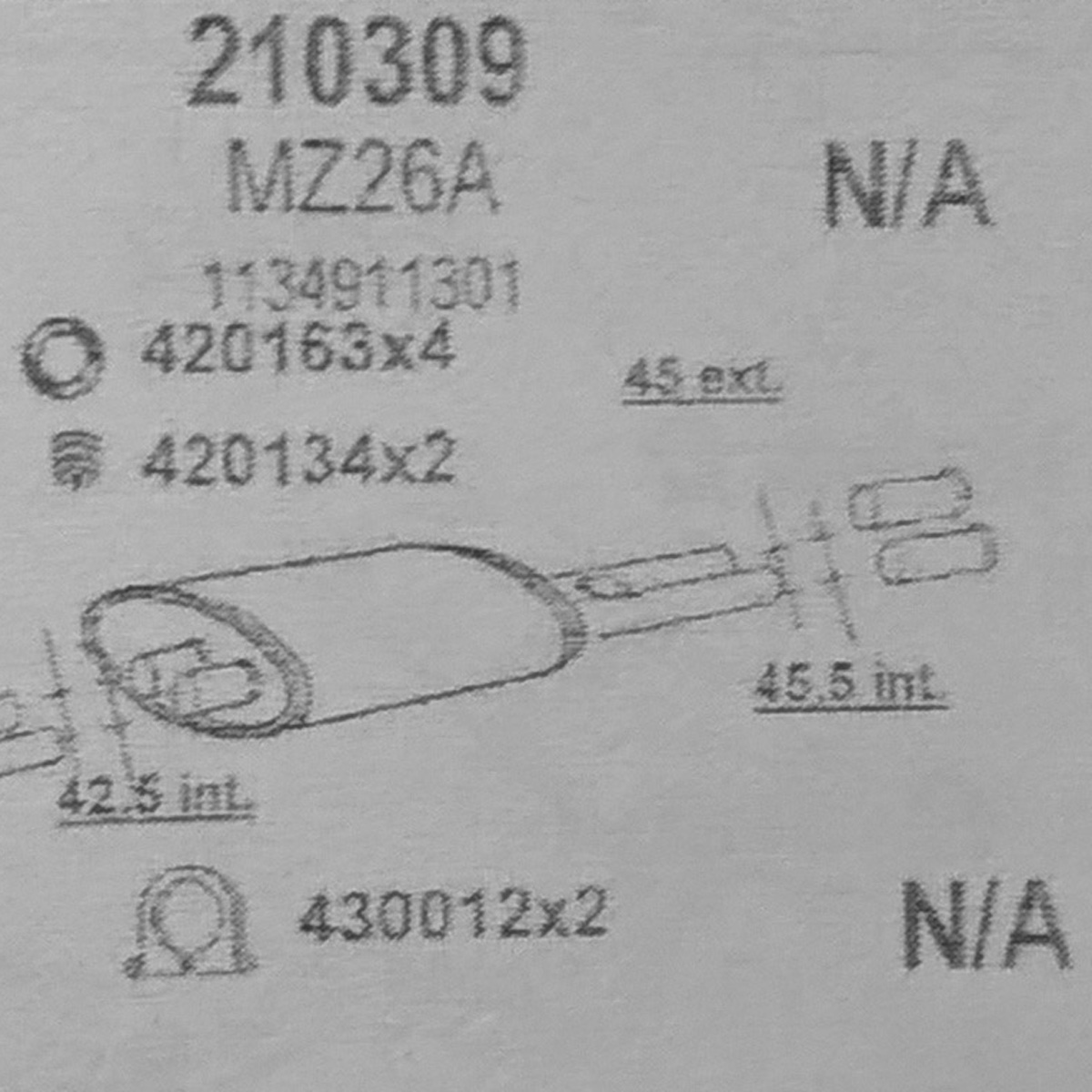 TOBA ESAPAMENT Finala MERCEDES 230 SL, 63-73