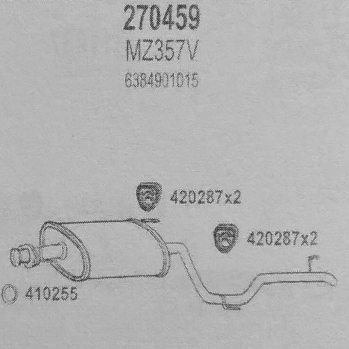 TOBA ESAPAMENT Finala MERCEDES VITO, 2,3D, 108D, 96-