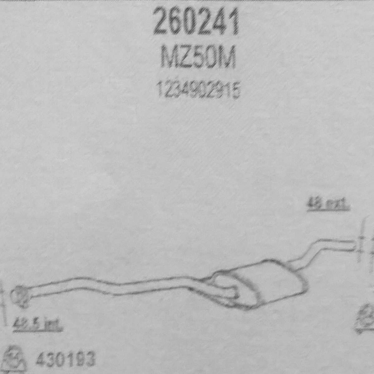 TOBA ESAPAMENT Intermediara MERCEDES 200 D, 220 D, 76-85