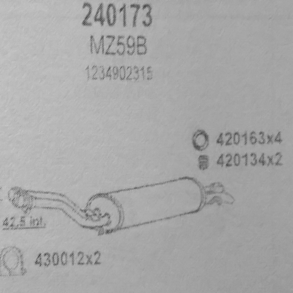 TOBA ESAPAMENT Finala MERCEDES 250, 79-85