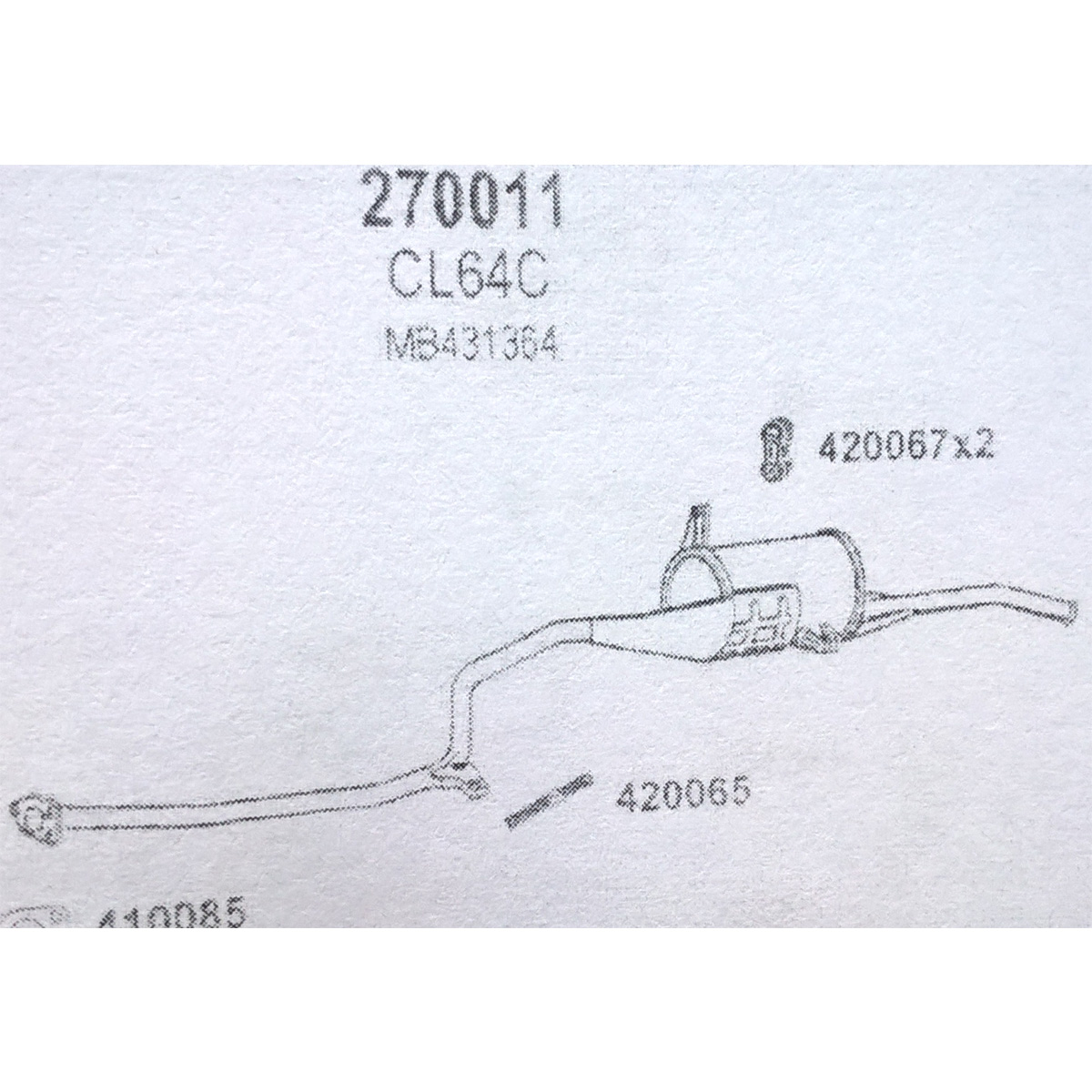 TOBA ESAPAMENT Finala MITSUBISHI LANCER D, 1,8, 84-86