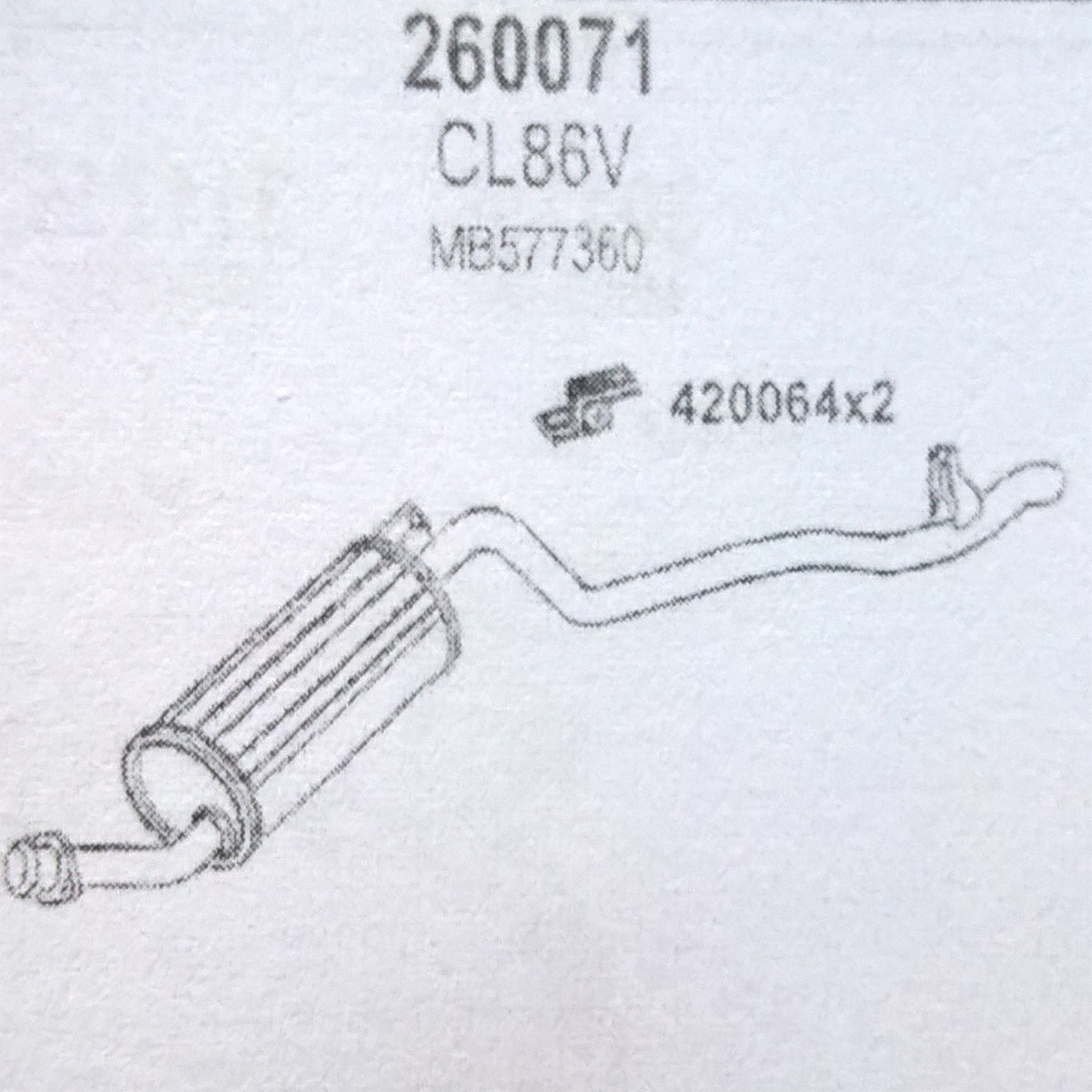 TOBA ESAPAMENT Finala MITSUBISHI PAJERO, 2,6, LWB, 84-91