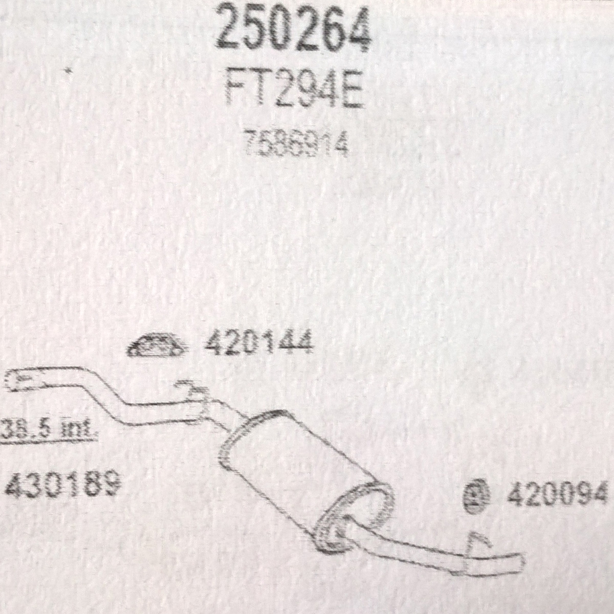 TOBA ESAPAMENT Finala FIAT FIORINO II, 1,1, 88-92