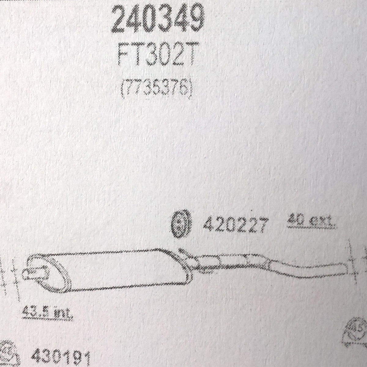 TOBA ESAPAMENT Intermediara FIAT PUNTO 55, 1,1i, Kat, 93-
