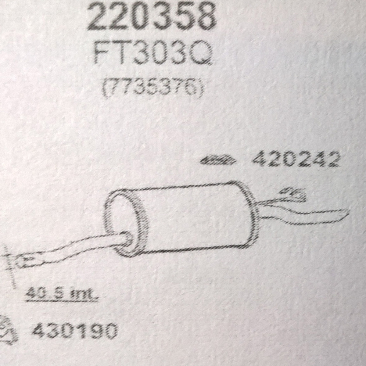 TOBA ESAPAMENT Finala FIAT PUNTO 55, 1,1i, kat, 93-