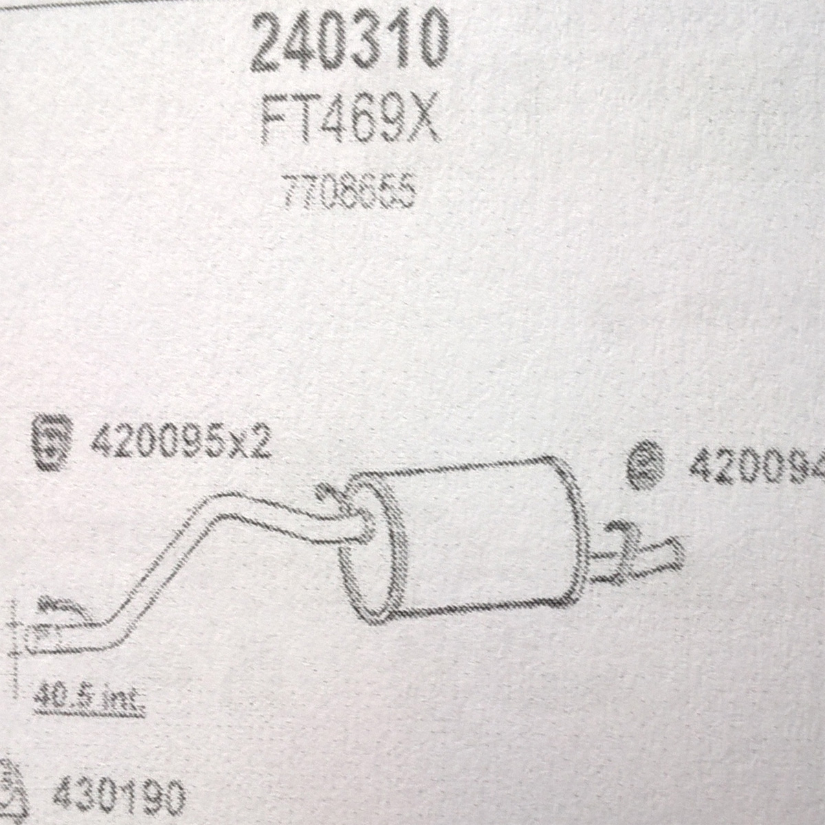 TOBA ESAPAMENT Finala FIAT PANDA, 900ie, kat, 92-