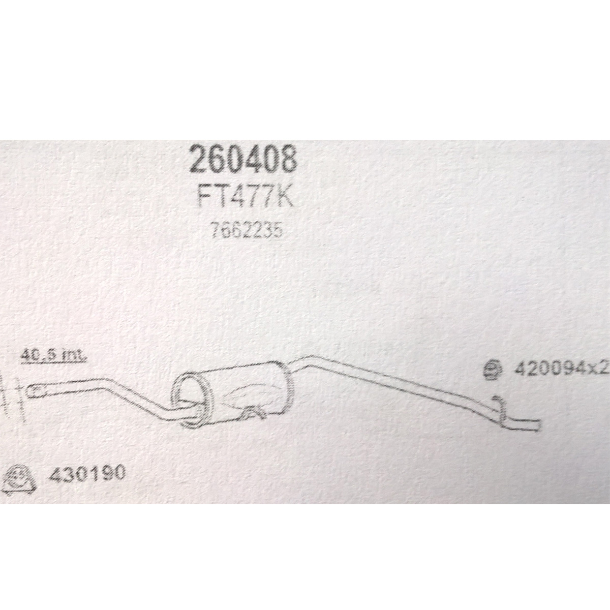 TOBA ESAPAMENT Finala FIAT UNO 45ie, 1,0, kat, Fire 89-